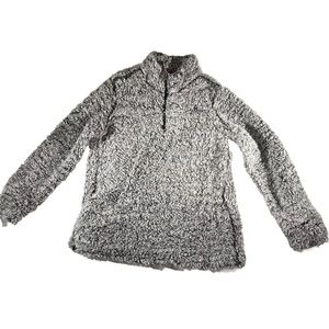 Original Weatherproof Vintage Gray Fuzzy Soft Comfortable Pullover Jacket Size L